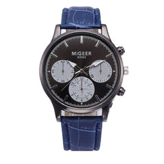 DISU Men Wrist Watch Retro Design Leather Band Analog Alloy Quartz watch man vintage men wristwatch clock men watches
