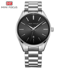 MINI FOCUS Luxury Brand Men Watches Stainless Steel Watch Men Waterproof Wristwatch Mens Quartz Fashion Black Blue Date Relogio