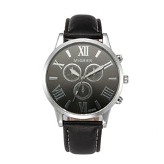DISU Men Wrist Watch Classic Leather Strap Quartz Casual watch mens big dial watches for men relogios masculino