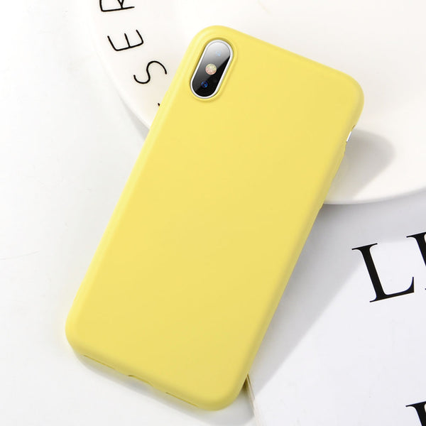 TIKITAKA Shockproof Soft Silicone Phone Case For iPhone X XS XR XS Max 8 7 6 6S Plus Candy Color Rubber Protection Back Cover