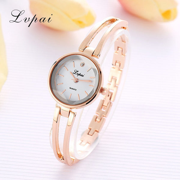 High Quality Women's Watches Rose Gold Disc Fashion Ladies Quartz Wristwatch  Exquisite Bracelet Clock Dress Montre Feminino@50