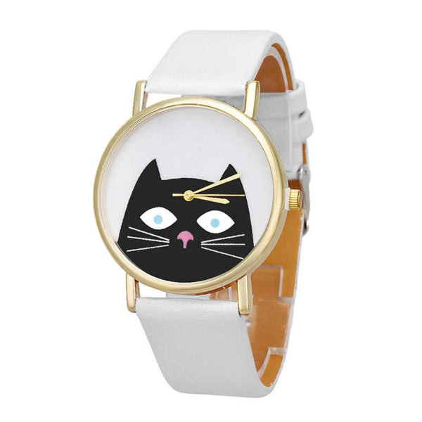 High Quality Women's Watches Best Sellers Featured Cute Cat Pattern Watch Romain Horloge Cadeau Montre Femme Acier Inoxydable@50