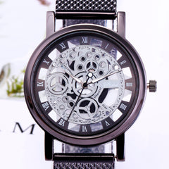 Men Wristwatch Luxury Stainless Steel Quartz Military Sport Plastic Band Dial Watch Mens relojes para hombre horloges mannen