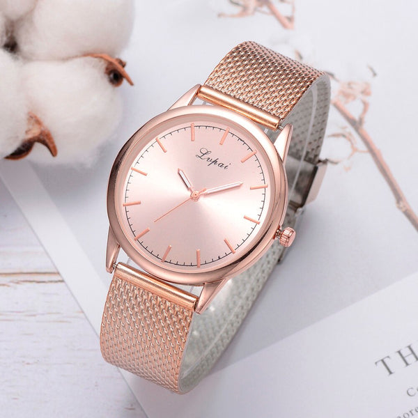 Best Selling Women's Watches Silicone Strap Fashion Ladies Quartz WristwatchRose Gold Disc Simple Clock  Bayan Kol Saati@50
