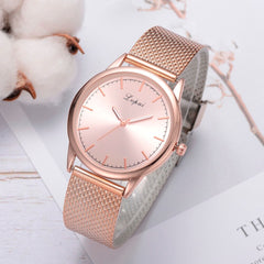 Best Selling Women's Watches Silicone Strap Fashion Ladies Quartz WristwatchRose Gold Disc Simple Clock  Bayan Kol Saati@50