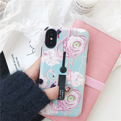 TIKITAKA Summer Fruit Pineapple Phone Case For iphone X 6 6s 7 8 6 6s 7 8 Plus Cactus Hide Ring Stand Holder Cover Coque