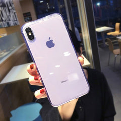Candy Colors Transparent Anti-shock Phone Case For iPhone 11 11 Pro Max 7 8 Plus X XS Max XR 6 6S Ultra Thin Soft TPU Back Cover