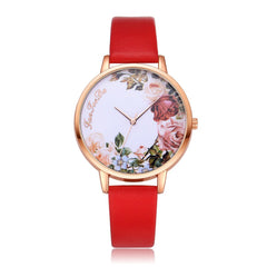 Luxury  Women Watches Thin disc Flower Watch Minimalism Leather Strap Ladies Quartz  Wristwatch Featured Clock Reloj Mujer@50