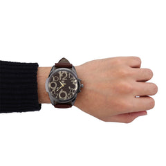 Man Wristwatch Fashion Luxury Business Large Dial Leather Belt Quartz Watch big dial watches for men zegarek meski orologio uomo