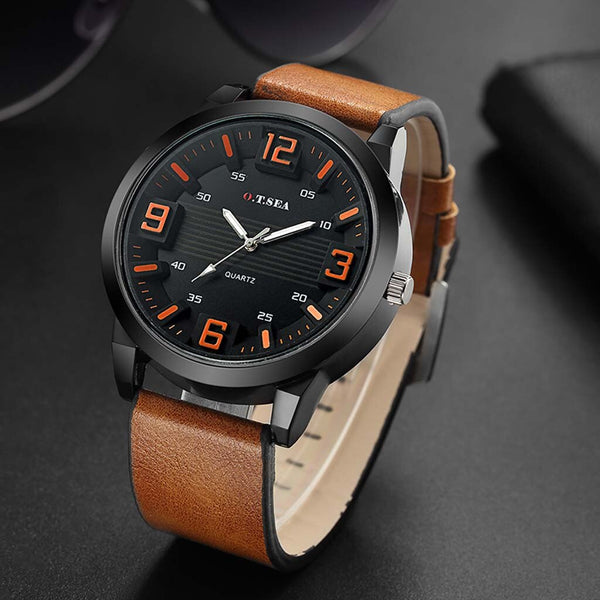 Men's Watch Casual Business Convex Dial Belt Quartz Watches Mens 2019 Men Wristwatch Clock erkek kol saati montre homme