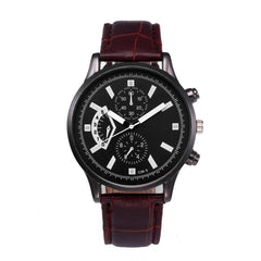 DISU Men Wrist Watch Retro Design Leather Band Analog Alloy Quartz watch man  vintage men wristwatch clock relogios masculino
