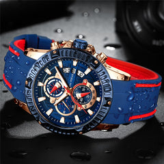 MINIFOCUS Fashion Sports Watch Men Waterproof Silicone Wrist Watches Men Luxury Brand Men's Watches Quartz Watches Male Clock
