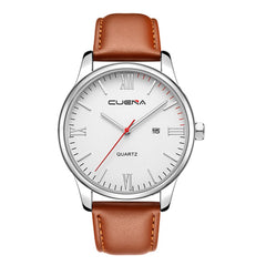 Mens Watch Luxury Faux Leather Blue Ray Glass Quartz Analog With Calen watch man big dial watches for men relogios masculino
