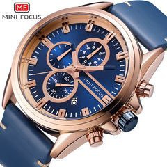 MINI FOCUS Fashion Men Watch Leather Strap Men Sports Watches Mens 2019 Luxury Brand Men's Wristwatch Quartz Business Male Clock