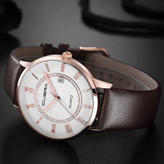DISU Men Wrist Watch Luxury Quartz Military Stainless Steel Dial Leather Band wristwatch mens watches mens 2019 clock men