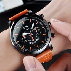 Men's Wrist Watch Leather Military Casual Analog Quartz Date Business Watch Man Watches Mens 2019 relogios masculinos