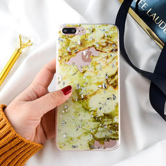 Gold Foil Bling Marble Phone Case For iPhone X Soft TPU Cover For iPhone 7 8 6 6s Plus Shining Glitter Case Coque Funda