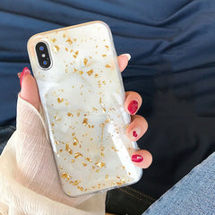 Gold Foil Bling Marble Phone Case For iPhone X Soft TPU Cover For iPhone 7 8 6 6s Plus Shining Glitter Case Coque Funda