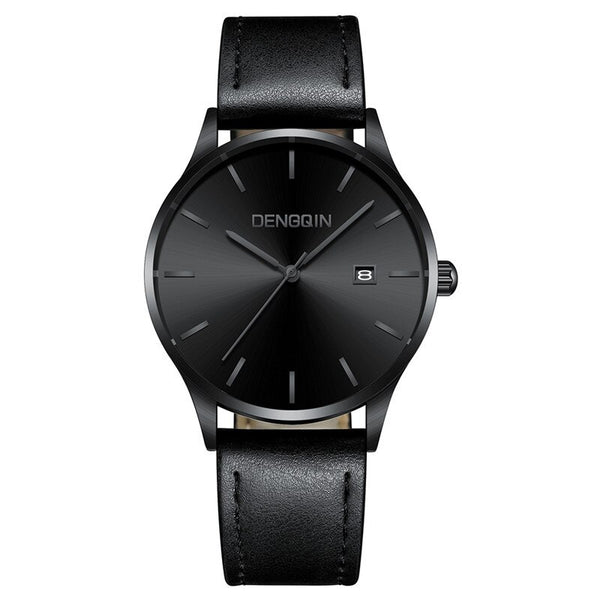 Men Wrist Watch Stainless Steel Case Leather Band Quartz Analog Date watch man watches mens 2019 relogios masculino