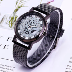 Men Wristwatch Luxury Stainless Steel Quartz Military Sport Plastic Band Dial Watch Mens relojes para hombre horloges mannen