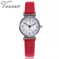 Women Watches  Exquisite Roman Numeral  Dial Ladies  Quartz Wristwatch 5 Color Leather Strap Clock Hot Zegarki Damskie@50