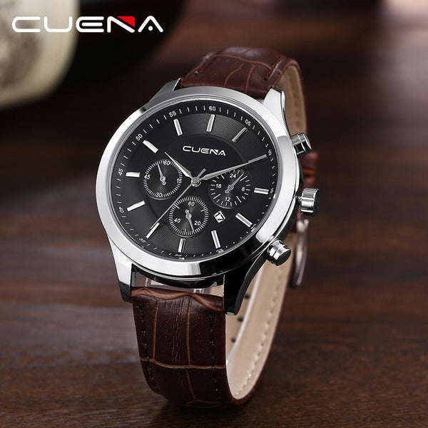 Men's Watch Leather Military Alloy Analog Quartz  Business Date Wristwatch Mens Montre Homme 2019 zegarek meski orologio uomo