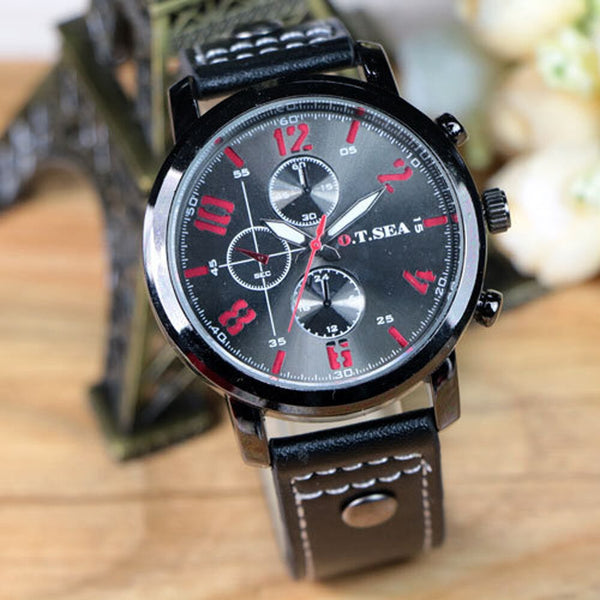 DISU Men Wristwatches Sports Quartz Luxury Leather watch man new arrival in men wrist watches mens watches