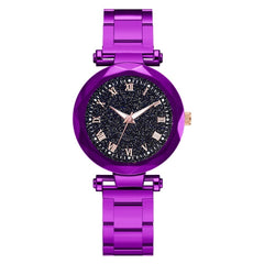 Luxury Women's Watches Simple Scale Disc Ladies Quartz Wristwatch  Starry Sky Alloy Strap Casual Clock Dress Gift Reloj Mujer@50