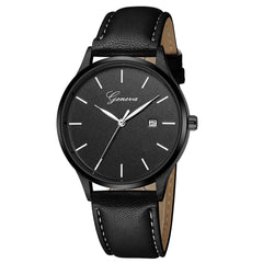 DISU Men Women Wrist Watch Sport Leather Band Quartz Analog watches men wrist watches day date relogios masculino