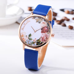 Luxury  Women Watches Thin disc Flower Watch Minimalism Leather Strap Ladies Quartz  Wristwatch Featured Clock Reloj Mujer@50