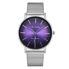 FanTeeDa Men Wristwatch Fashion Luxury Mesh Belt Double Eye Dial Analog Quartz Watch Man Watches Mens 2019 relojes para hombre