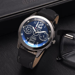 Men Wristwatch Fashion Quartz High Quality Leather Blu Ray Glass Clock Watch Man Watches Mens 2019 relogios masculinos