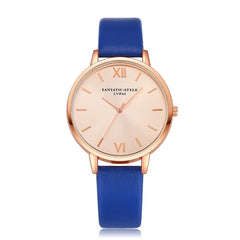 Fashion Women's Watch  Rose Gold Dial Leather Strap Wristwatch Ladies Watches Simple Casual Quartz Clock Relogio Feminino@50