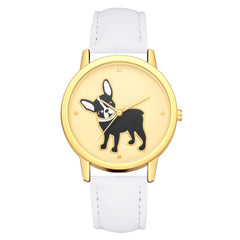 Women's Watches Casual  Ladies Quartz Wristwatch Golden Border Puppy Pattern Dial Leather Strap Clock Dress Gift Reloj Mujer@50