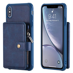 Leather Flip For Iphone 8 7 6 6s Plus Cover Zipper Multifunction Wallet Case For iPhone X XS XR XS Max Shockproof Silicone Cover