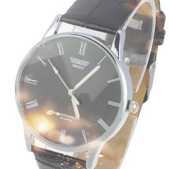 Men's Watch Classic Roman Number Quartz Electronic Leather Watch Man new arrival in men wrist watches wristwatch mens