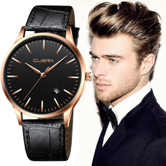 Men's Wrist Watch Sport Stainless Steel Case Leather Band Quartz Analog Watch Mens Watches Mens 2019 Men Wristwatch Clock