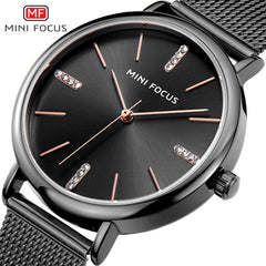 MINIFOCUS Black Woman Watches 2019 Brand Luxury Women Watches Waterproof Casual Ladys Watch Fashion Wristwatches Montre Femme