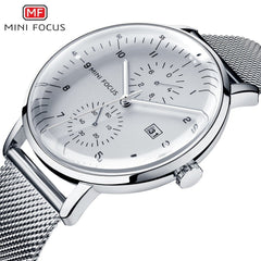 MINIFOCUS Spherical Mirror Mens Watches Top Brand Luxury Casual Black Quartz Watch Men Gold Stainless Steel Fashion Male Clock