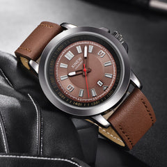 XINEW Man Wrist Watch Quartz Sport Army Military Leather Watch Mens watches mens 2019 men wristwatch clock