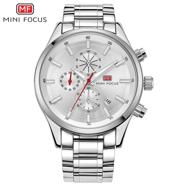 MINI FOCUS Luxury Brand Men Watches Stainless Steel Sports Watch Men Waterproof Analog Quartz Wristwatch Mens Relogio Masculino