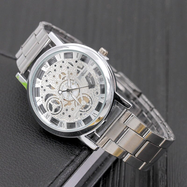 Steel Hollow Design Watches Men Relogio Unisex Retro Masculino Relojes Hombre Quartz Wrist watch Luxury Clock Drop Ship Saati