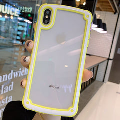Candy Color Clear Phone Case For iPhone X XS XR XS Max 6 6S 7 8 Plus Shockproof Bumper Silicone Frame Transparent Back Cover