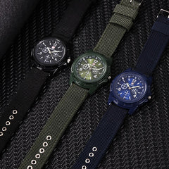 Men's watches Military Quartz Sport Resin Canvas BandA Watch Fashion Green Off-road Wristwatch relogio masculino erkek kol saat