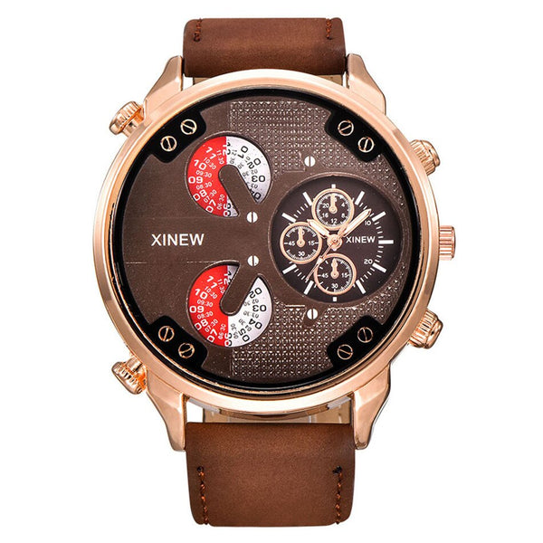 Man Wrist Watch Luxury Automatic Mechanical Date Day Leather Watch Mens Reloj Hombre 2019 big dial watches for men