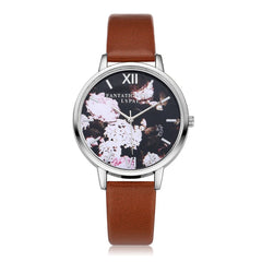 Minimalism Women Watches Flower Butterfly Dial Ladies Quartz Wristwatch Fashion Leather Strap Clock Dress Gift Zegarki Damskie50