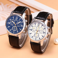 Men wrist watch Blue-ray glass neutral quartz simulates epidermal Leather Strap Wristwatch Mens Reloj Hombre 2019 orologio uomo