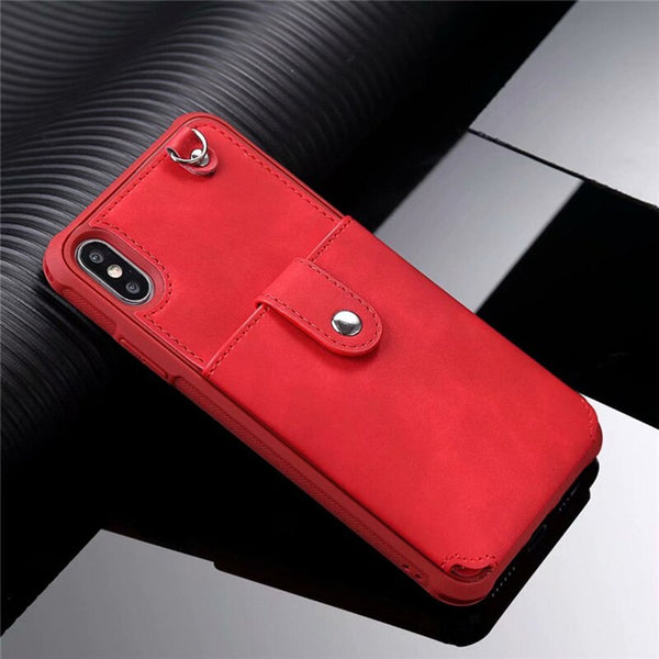 Mirror PU Leather Multi Card Holders Case For iPhone XR XS Max Case Back Cover Card Wallet Retro For iPhone 6 6s 7 8 Plus X Case