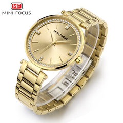 MINIFOCUS Diamond Women Watches Gold Waterproof Lady Watch For Woman Designer Brand Luxury Women Clock Fashion Women's Watches