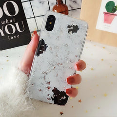 Gold Foil Bling Marble Phone Case For iPhone X Soft TPU Cover For iPhone 7 8 6 6s Plus Shining Glitter Case Coque Funda